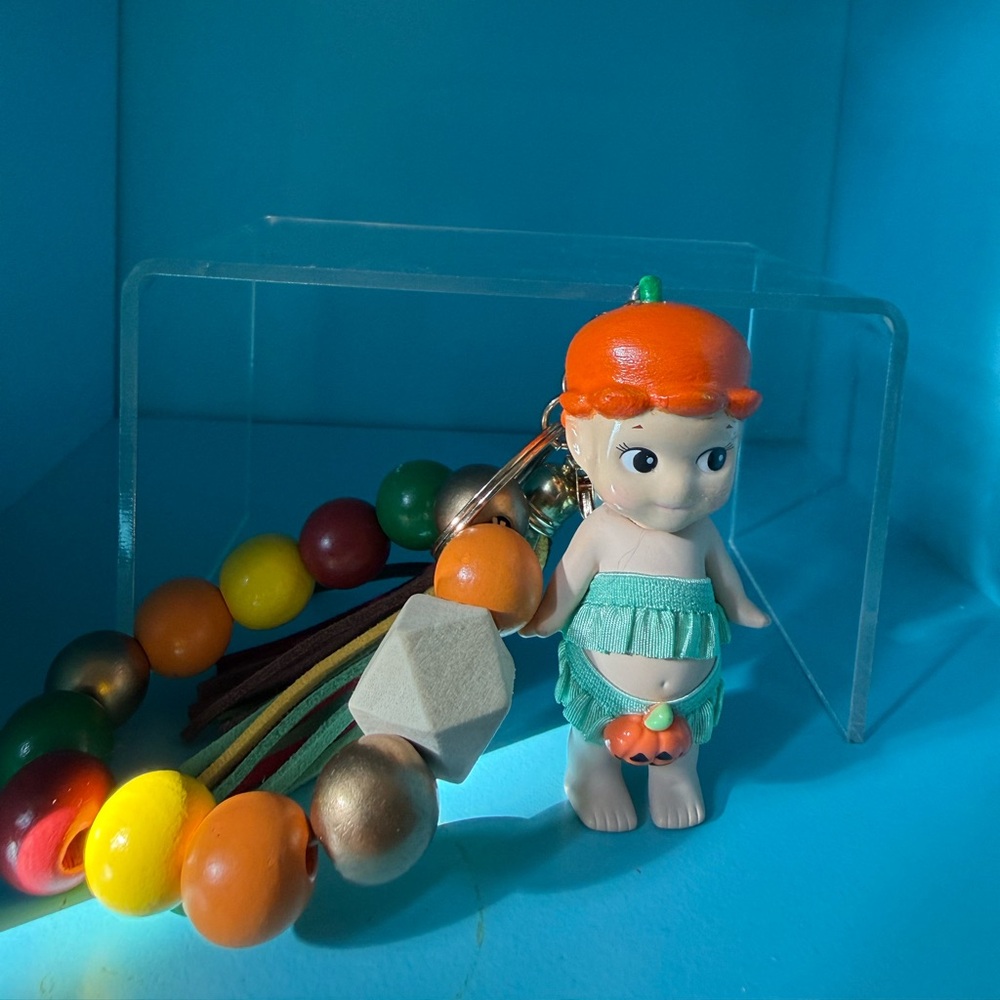 Pumpkin Patch Sonny Angel Keychain w/ Beaded Bracelet